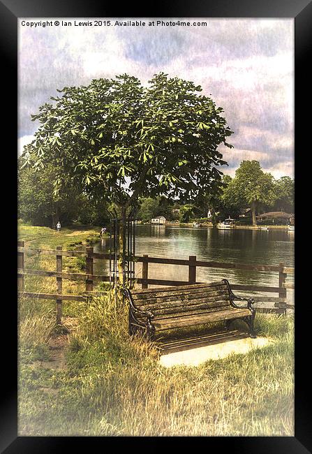 A Seat By The Thames Framed Print by Ian Lewis