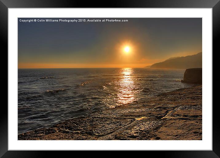  Sunset From the Cobb Lyme Regis Framed Mounted Print by Colin Williams Photography