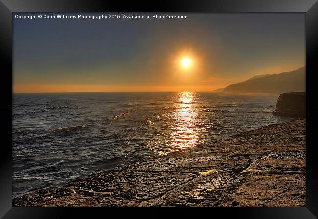  Sunset From the Cobb Lyme Regis Framed Print by Colin Williams Photography