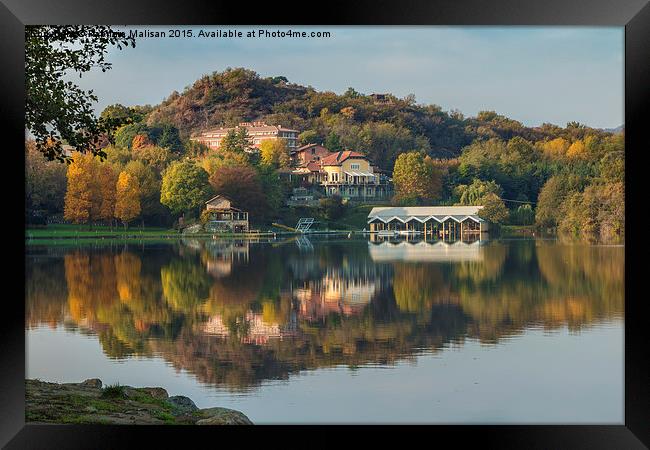  Autumnal reflection in lake Sirio Framed Print by Fabrizio Malisan