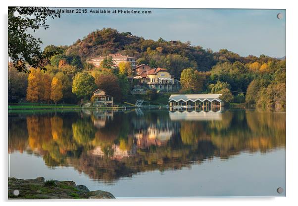  Autumnal reflection in lake Sirio Acrylic by Fabrizio Malisan