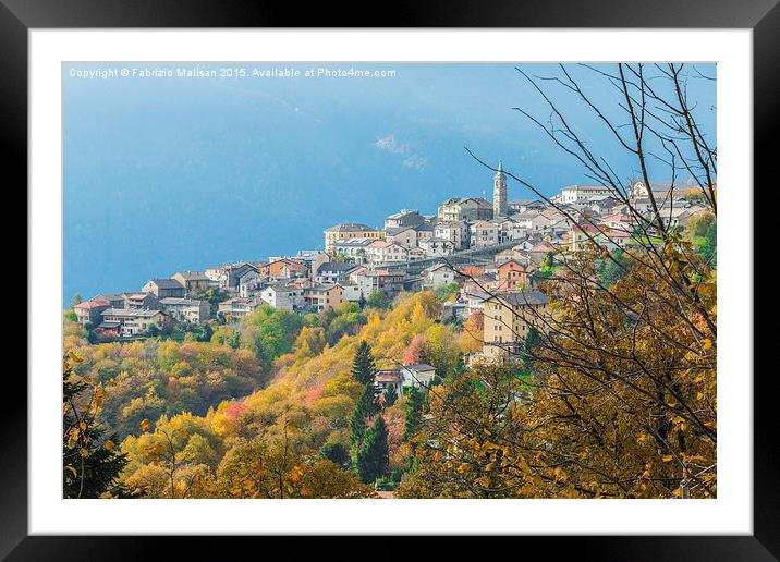  Italian Hillside Village Framed Mounted Print by Fabrizio Malisan