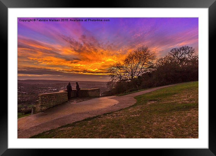 Sunset over Box Hill  Framed Mounted Print by Fabrizio Malisan