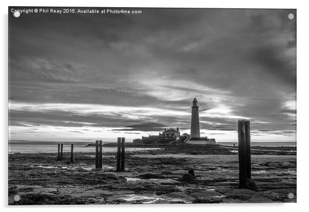  St Mary`s Lighthouse Acrylic by Phil Reay