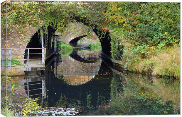  Port Tennent Canal - Times Past Canvas Print by Jane Emery