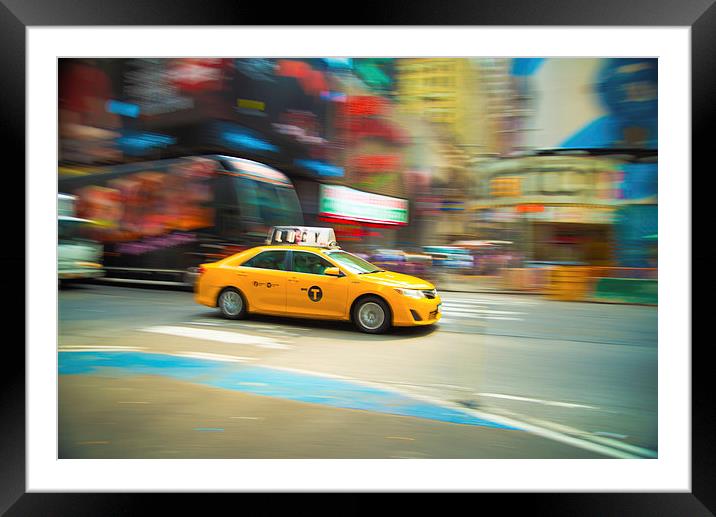  New York cab Framed Mounted Print by Louise Wilden