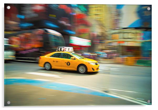  New York cab Acrylic by Louise Wilden
