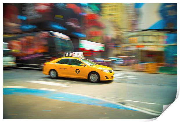  New York cab Print by Louise Wilden