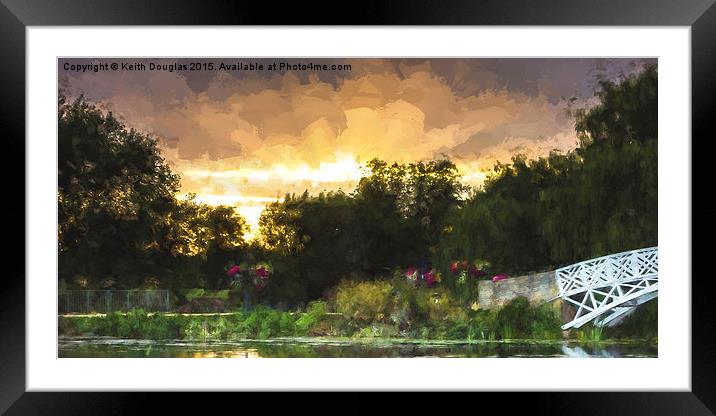  A glimpse of the bridge at sunset Framed Mounted Print by Keith Douglas
