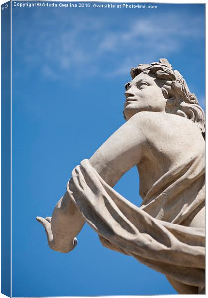 Statue without Polarising filter Canvas Print by Arletta Cwalina