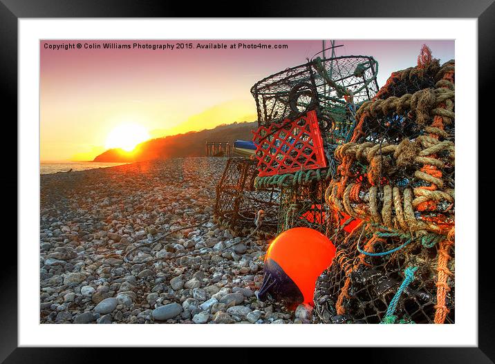  Sunset And Lobster Pots Lyme Regis Framed Mounted Print by Colin Williams Photography