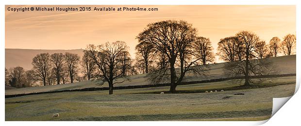  Threshfield Treeline at dusk Print by Michael Houghton