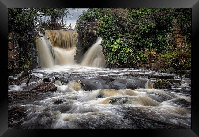  Penllergare waterfalls Swansea Framed Print by Leighton Collins