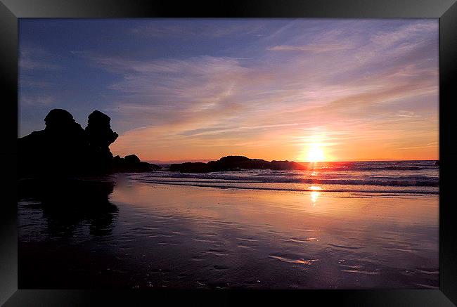  Porthtowan Sunset Framed Print by Laura McGlinn Photog