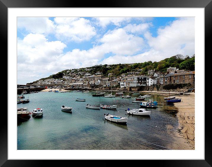  Mousehole Harbour Framed Mounted Print by Laura McGlinn Photog