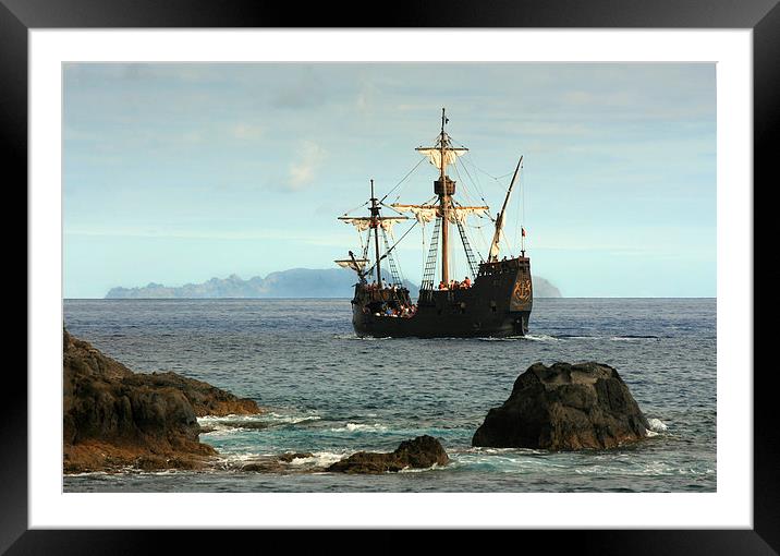  The Pirate Ship Framed Mounted Print by David Chennell