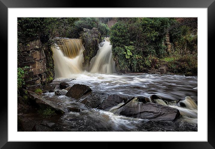  Swollen Penllergare Waterfall Framed Mounted Print by Leighton Collins