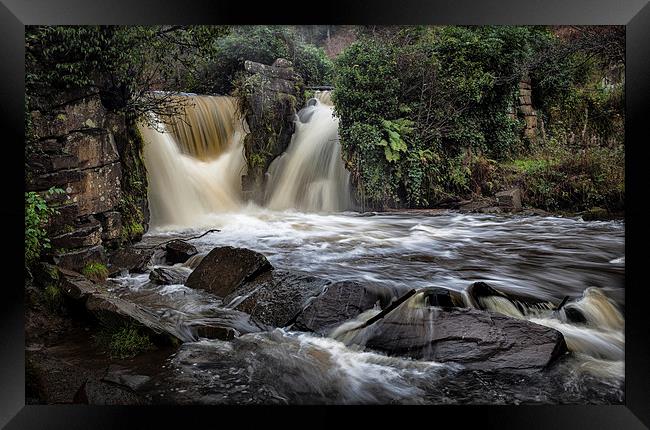  Swollen Penllergare Waterfall Framed Print by Leighton Collins