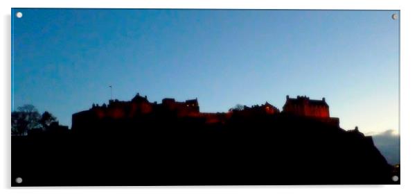  edinburgh castle-dusk   Acrylic by dale rys (LP)