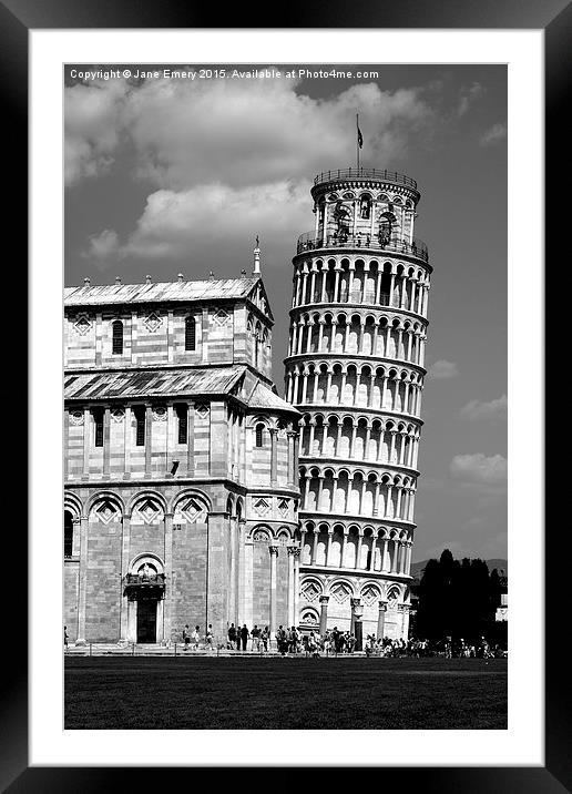  Leaning Tower of Pisa Framed Mounted Print by Jane Emery