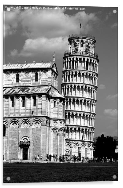  Leaning Tower of Pisa Acrylic by Jane Emery