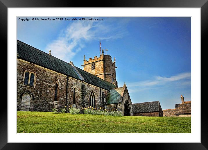 Corfe Church Framed Mounted Print by Matthew Bates