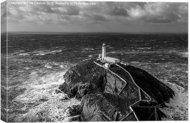  Stormy sea at South Stack Canvas Print by Pete Lawless