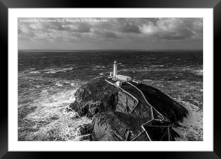  Stormy sea at South Stack Framed Mounted Print by Pete Lawless