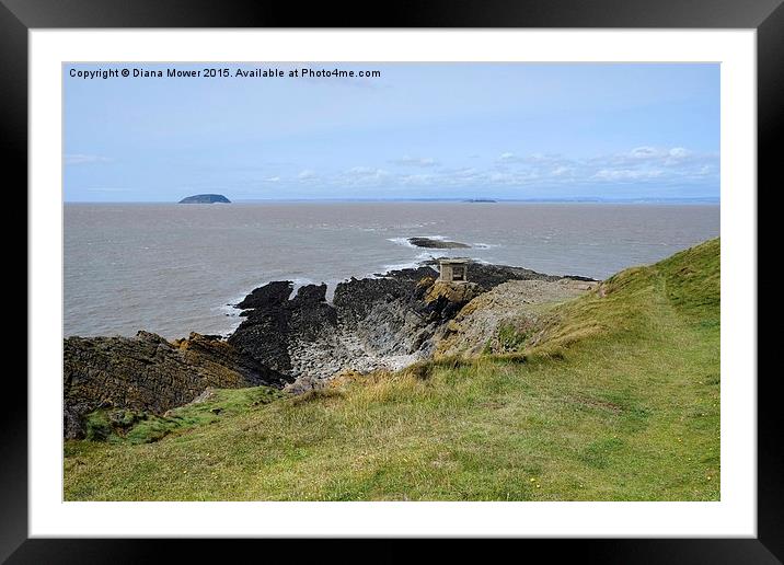  Brean Down Search Light post. Framed Mounted Print by Diana Mower