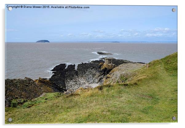  Brean Down Search Light post. Acrylic by Diana Mower