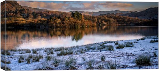 Winter on Rydal Water Canvas Print by Peter Stuart