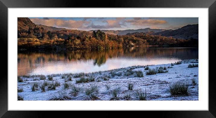 Winter on Rydal Water Framed Mounted Print by Peter Stuart