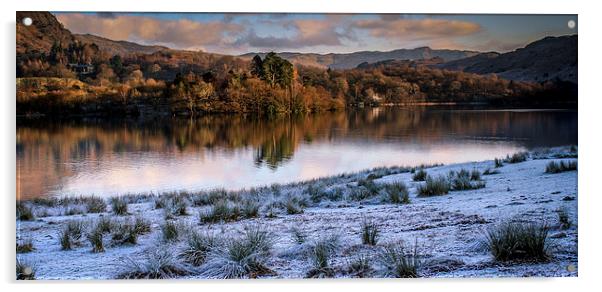 Winter on Rydal Water Acrylic by Peter Stuart