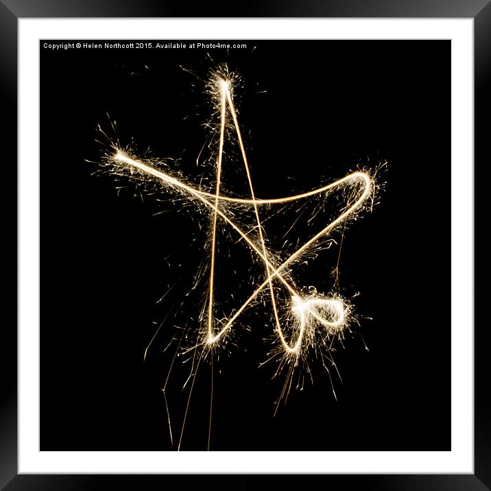 Sparkling Star Framed Mounted Print by Helen Northcott