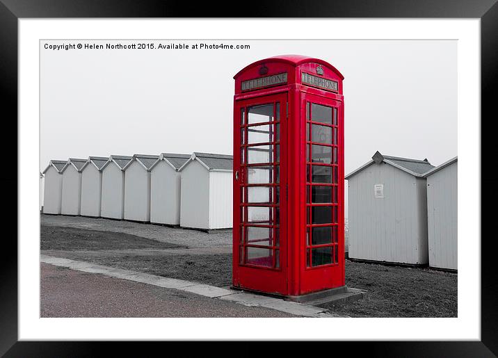 Telephone Box By the Sea i Framed Mounted Print by Helen Northcott