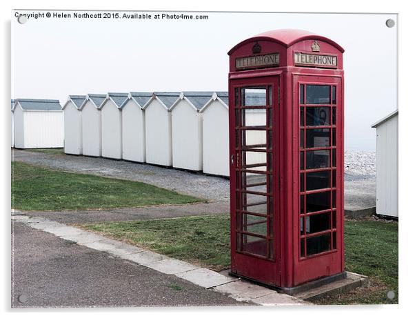  Telephone Box By the Sea ii Acrylic by Helen Northcott