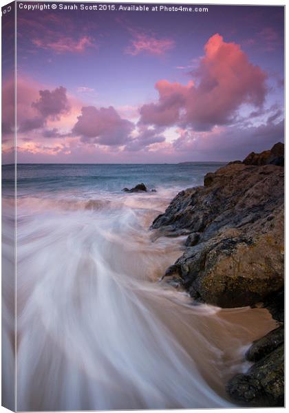  Sunrise in St. Ives in Cornwall Canvas Print by Sarah Scott