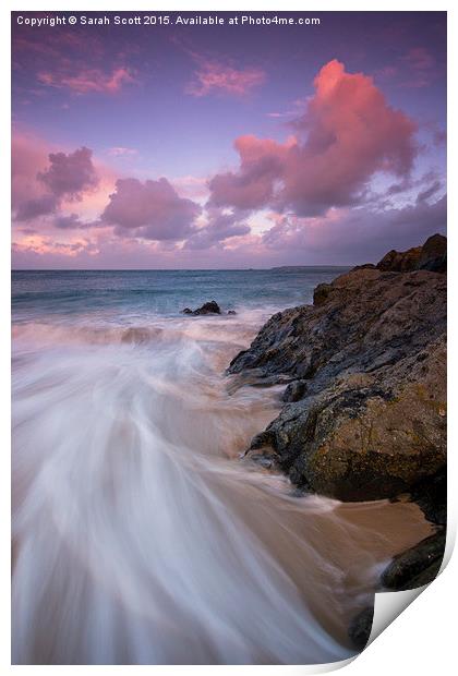  Sunrise in St. Ives in Cornwall Print by Sarah Scott