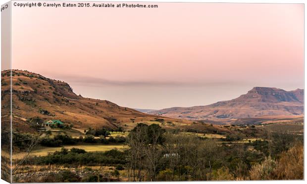  African Sunset, Drakensbergs, South Africa Canvas Print by Carolyn Eaton