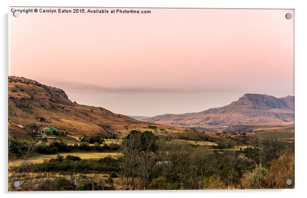  African Sunset, Drakensbergs, South Africa Acrylic by Carolyn Eaton