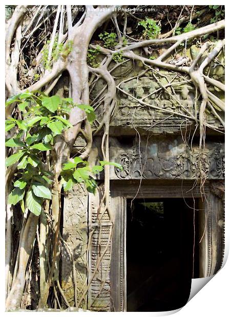  Angkor Wat Tomb Raider entrance Print by Brian  Raggatt