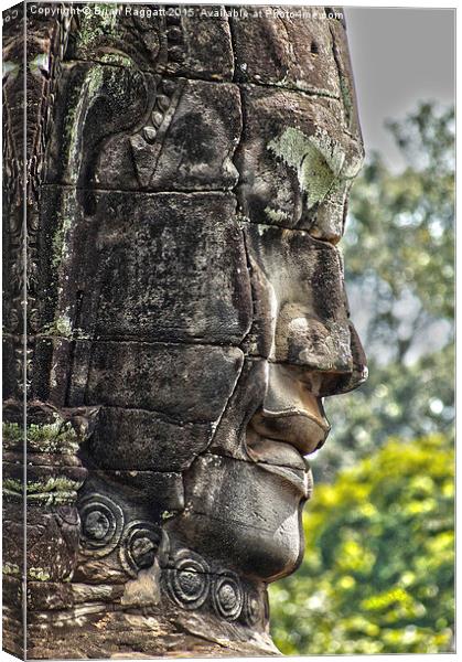  Carved Head Angkor Cambodia Canvas Print by Brian  Raggatt
