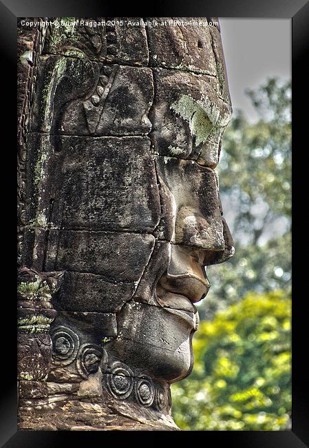  Carved Head Angkor Cambodia Framed Print by Brian  Raggatt