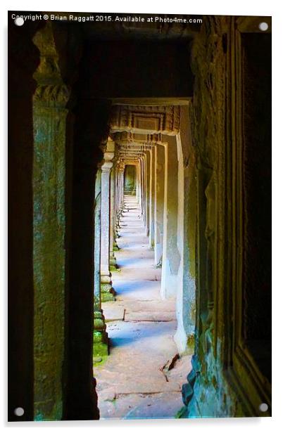  Corridor Angkor Wat Acrylic by Brian  Raggatt