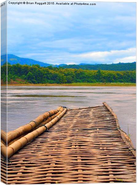  Floating Bamboo jetty Mekong River Canvas Print by Brian  Raggatt