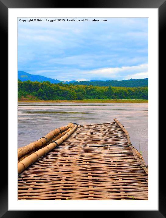  Floating Bamboo jetty Mekong River Framed Mounted Print by Brian  Raggatt