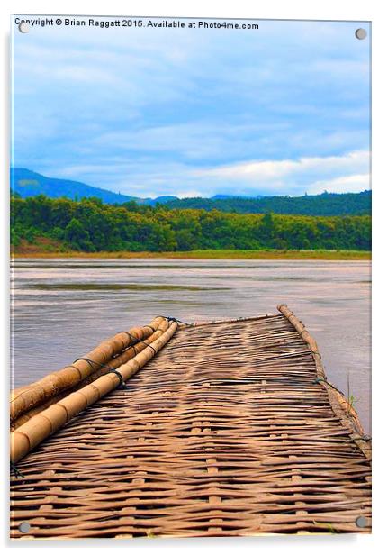  Floating Bamboo jetty Mekong River Acrylic by Brian  Raggatt