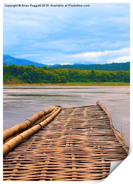  Floating Bamboo jetty Mekong River Print by Brian  Raggatt