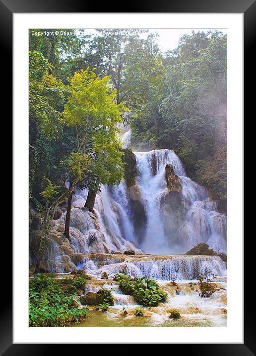  Kuang Sii Waterfall  Framed Mounted Print by Brian  Raggatt