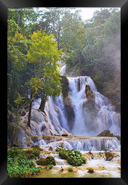  Kuang Sii Waterfall  Framed Print by Brian  Raggatt
